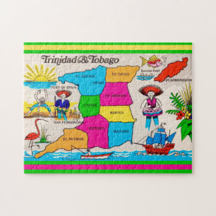Trinidad & Tobago Map 11x14 Jigsaw Puzzle