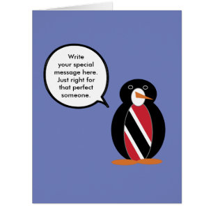 Trinidad Tobago Talking Ms. Penguin Big Card