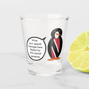 Trinidad Tobago Talking Ms. Penguin Personalised Shot Glass