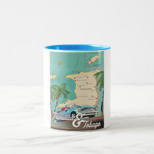 Trinidad & Tobago travel poster Two-Tone Coffee Mug