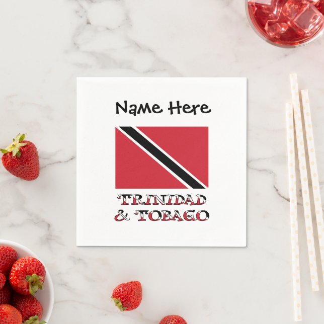 Trinidad-Tobago Trinidad Flag Personalised  Napkin (Insitu)