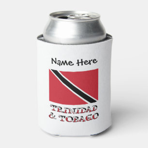 Trinidad Tobago Trinidadian Flag Black Personalise Can Cooler