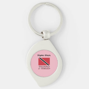 Trinidad Tobago Trinidadian Flag Black Personalise Key Ring