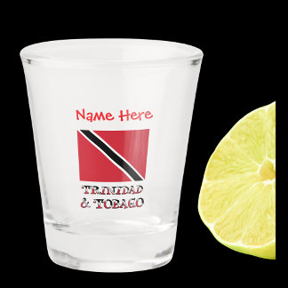 Trinidad Tobago Trinidadian Flag Red Personalised  Shot Glass
