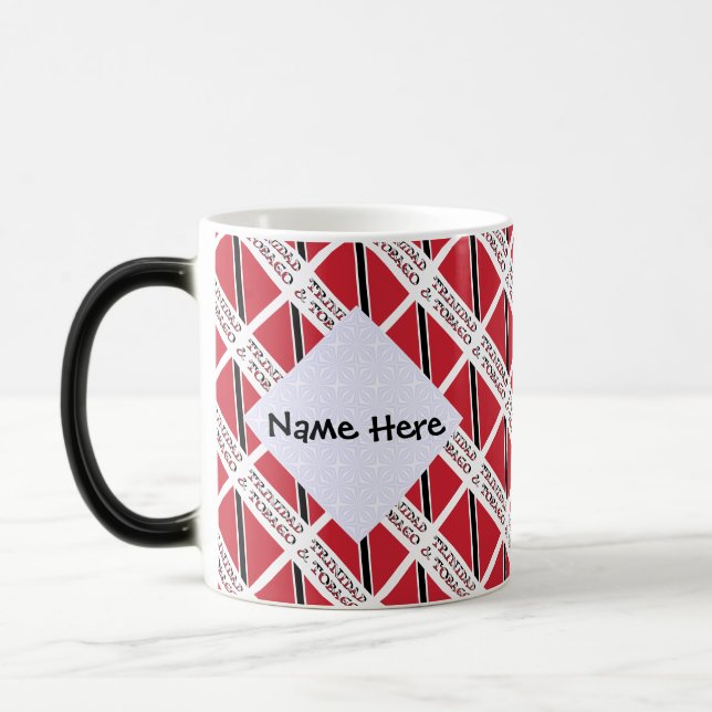 Trinidad - Tobago Trinidadian Flag Tiled Personal Magic Mug (Left)