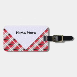 Trinidad Tobago Trinidadian Flag Tiled Personalise Luggage Tag