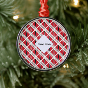 Trinidad Tobago Trinidadian Flag Tiled Personalise Metal Ornament