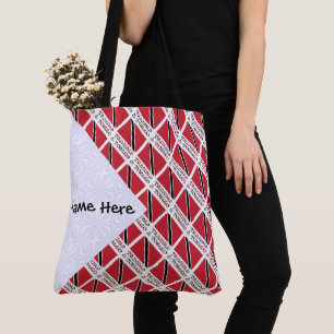 Trinidad Tobago Trinidadian Flag Tiled Personalise Tote Bag