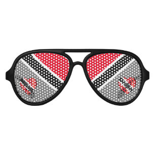 Trinidad & Tobago (with heart flag on grey) Aviator Sunglasses