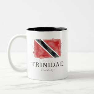 Trinidad Watercolor Flag Caribbean Heritage Two-Tone Coffee Mug