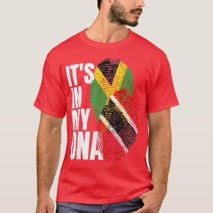 Trinidadian Plus Jamaican Mix DNA Flag Heritage Gi T-Shirt
