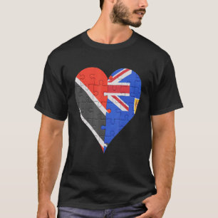 Trinidadian & Tobagoan Turks & Caicos Flag Heart T-Shirt