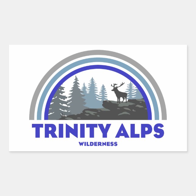 Trinity Alps Wilderness California Rainbow Deer Rectangular Sticker (Front)