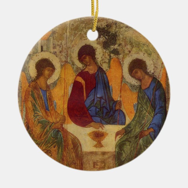Trinity Angels At Mamre  Ceramic Ornament (Front)