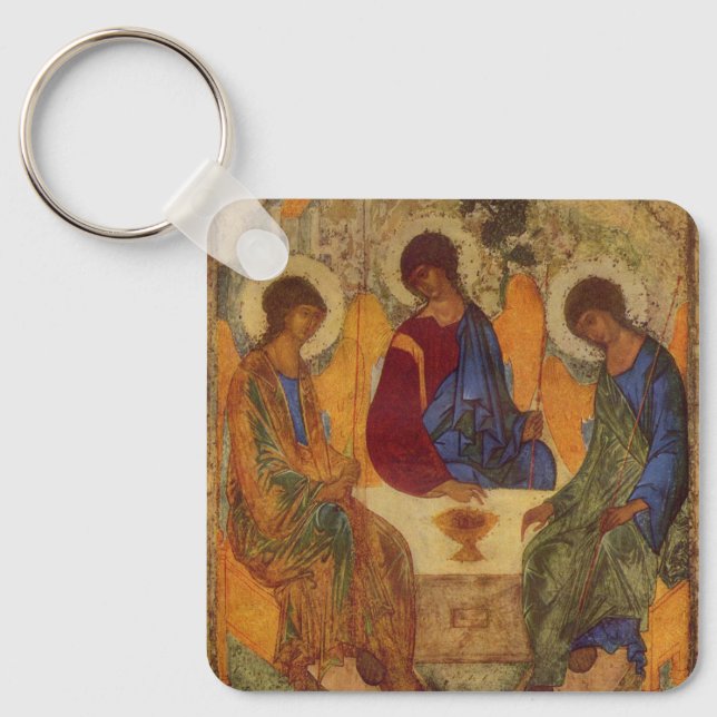 Trinity Angels At Mamre  Key Ring (Front)