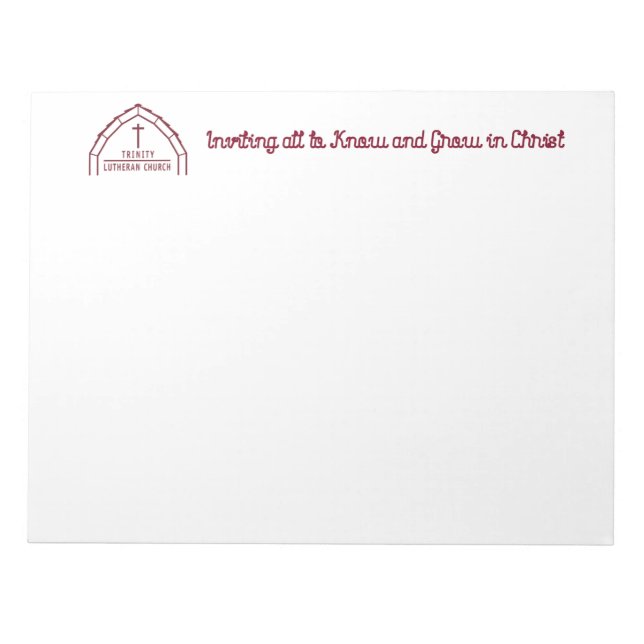 Trinity Barn and Slogan  Notepad (Front)
