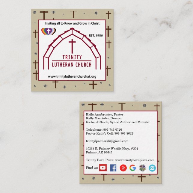 Trinity Business Card with Cross Background (Front/Back)