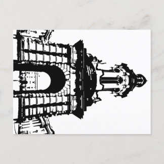 Trinity College Dublin Campanile, Black and White Postcard