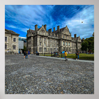 Trinity College Old Building in Dublin, Ireland Poster