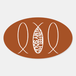 Trinity Fishes I can feel Him in my Soul Oval Sticker