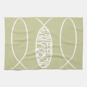 Trinity Fishes I can feel Him in my Soul Tea Towel