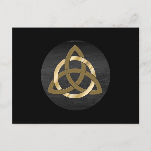 Trinity Knot Celtic Black Gold Postcard (Front)