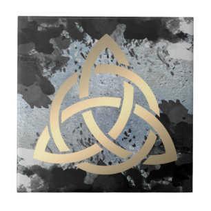 Trinity Knot Celtic Dark Clouds Sky Ceramic Tile