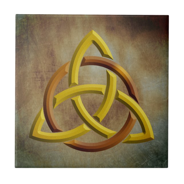 Trinity Knot Celtic Grunge Vintage Tile (Front)
