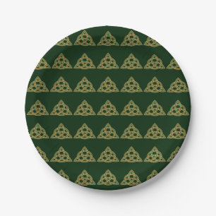 Trinity Knot Green Paper Plates
