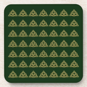 Trinity Knot Green Plastic Coasters