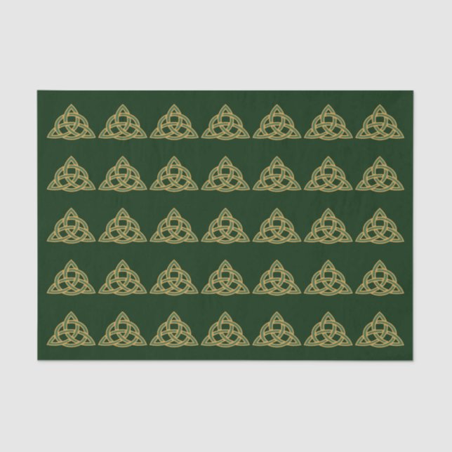 Trinity Knot Green Tissue Paper (Front)