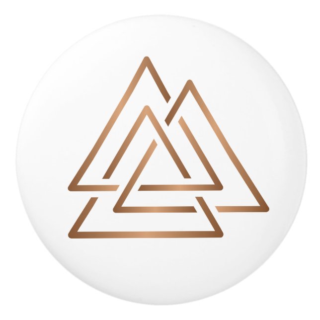 Trinity Knot - Minimalist Bronze Line Art Ceramic Knob (Front)