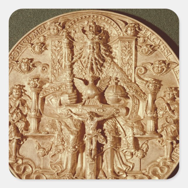 Trinity medal, recast version of original square sticker (Front)
