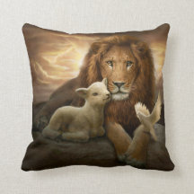 "Trinity of Peace" polyester throw pillow