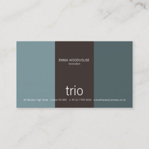 Trio Cadet Blue & Brown Business Card