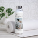 Trio Collage EDITABLE COLOR Water Bottle<br><div class="desc">Visit our shop at www.berryberrysweet.com for stylish and modern stationery and personalised gifts.</div>