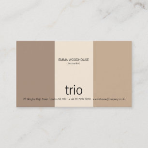 Trio Cream, Tan & Brown Business Card