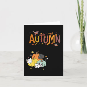Trio Cute Pumpkin Cats Hello Fall Autumn Funny  Card