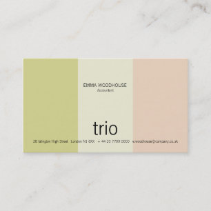 Trio Ecru, Pale Green & Pink Business Card