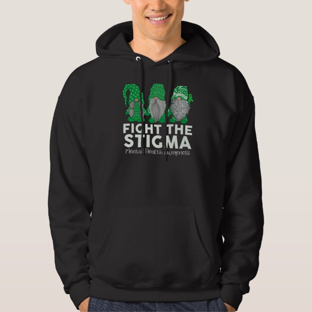 Trio Gnome Fight The Stigma Mental Health Matters  Hoodie (Front)