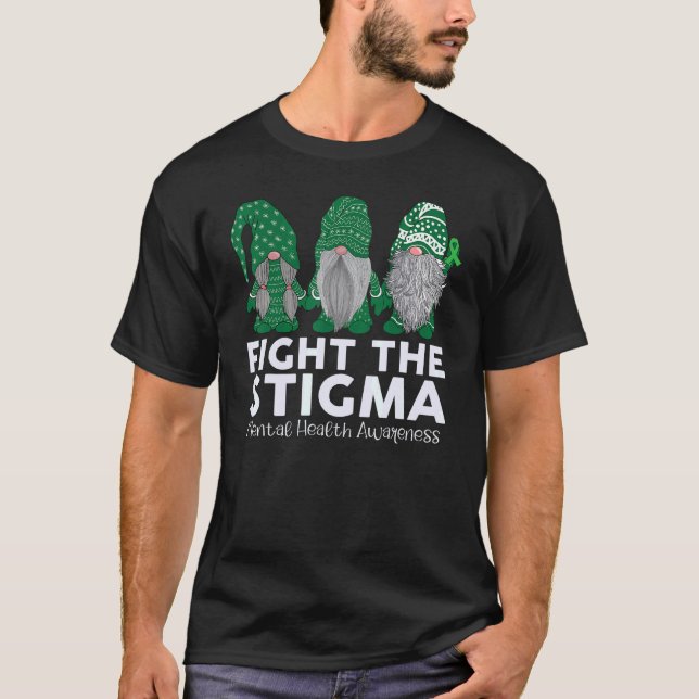 Trio Gnome Fight The Stigma Mental Health Matters  T-Shirt (Front)