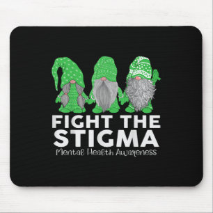 Trio Gnome Fight The Stigma Mental Health S Awaren Mouse Pad