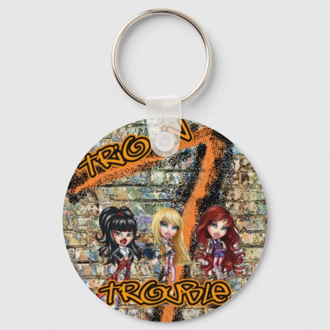 Trio In Trouble Keychain2 Key Ring (Front)