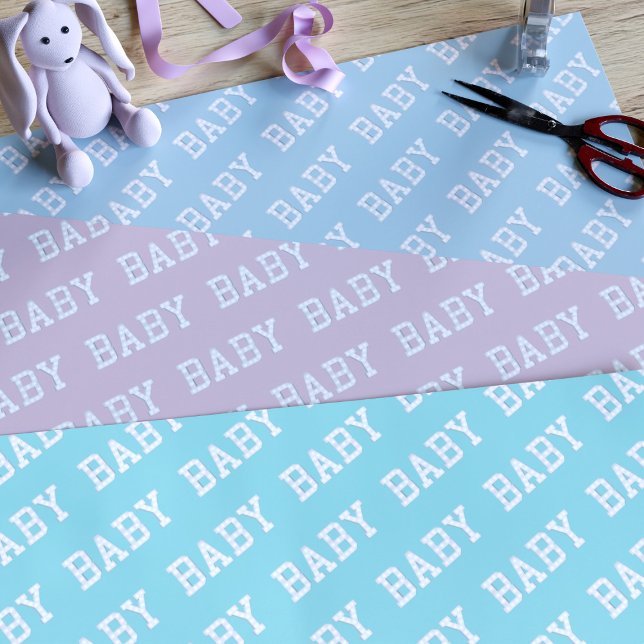 Trio of Baby Shower Wrapping Paper Sheet (A trio of wrapping paper sheets in blue, pink, and teal. Suitable for all baby shower gifts)