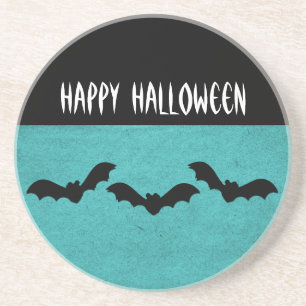 Trio of Bats Halloween Coaster, Teal Coaster