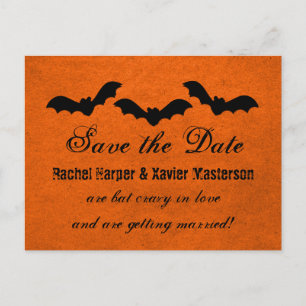 Trio of Bats Halloween Save the Date Postcard
