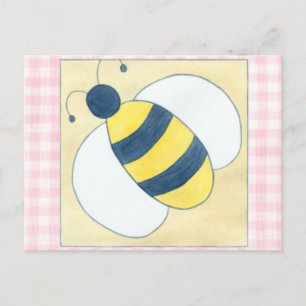 Trio of Bees with Flowers Postcard