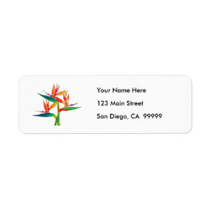 Trio of Birds of Paradise Return Address Label