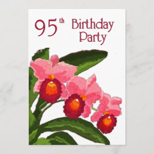 Trio of Cattleyas Birthday Party 95 Invitation