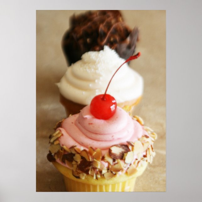 Trio of Cupcakes Food Poster (Front)